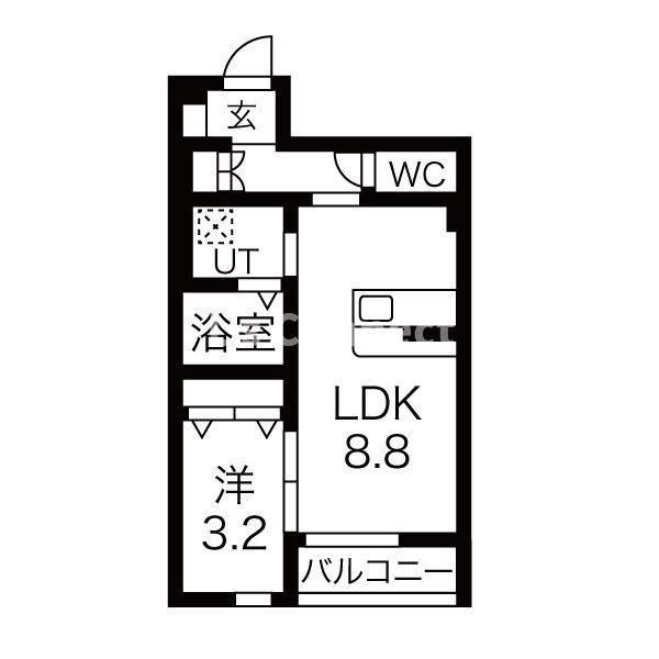 シャルマンヴィラ吉岡(1LDK/1階)の間取り写真
