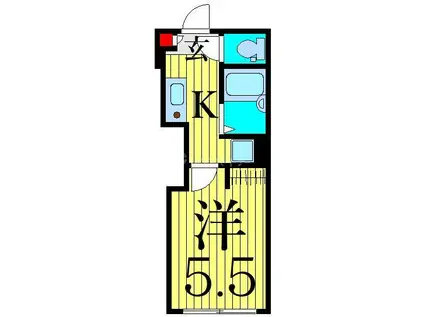 REBERTY高砂(1K/1階)の間取り写真