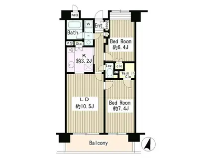 TRIADE(2LDK/8階)の間取り写真