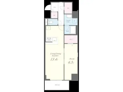 PRIME COZY(1LDK/2階)の間取り写真