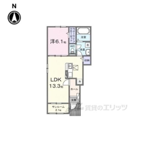ベラーノ2(1LDK/1階)の間取り写真