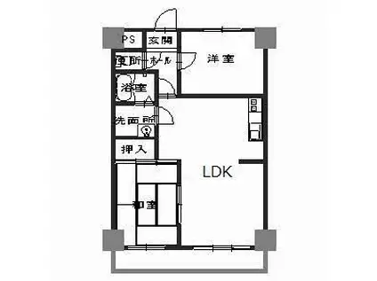 エレナ和歌浦(2LDK/2階)の間取り写真