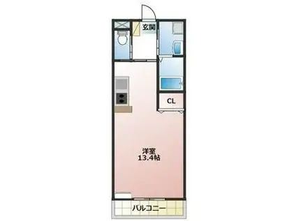 カーナ若宮(ワンルーム/3階)の間取り写真