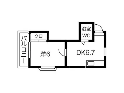 サン木ノ下(1DK/4階)の間取り写真