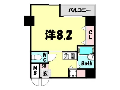 PRESSANCE神戸メリケンパーク前(1K/8階)の間取り写真