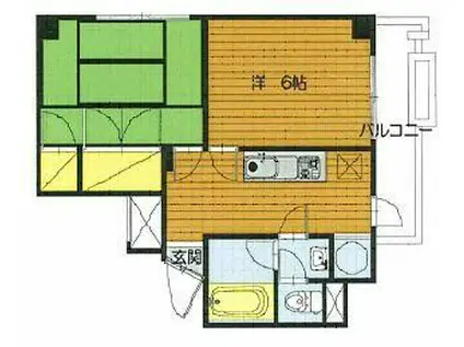 西新宿パークハイツ(2DK/4階)の間取り写真