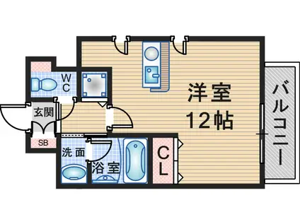 SEPIA新豊中(ワンルーム/4階)の間取り写真