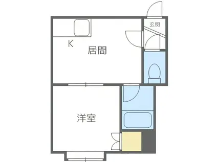 MAPLEHILLS南郷(1DK/2階)の間取り写真