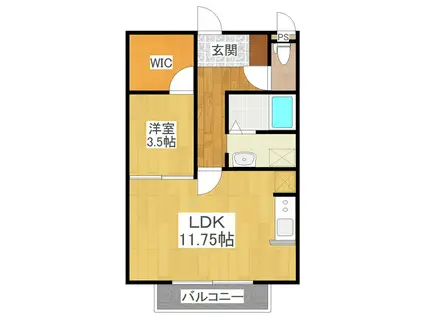 BステージC棟(1LDK/2階)の間取り写真