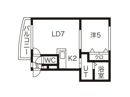 WILL(1DK/4階)の間取り写真