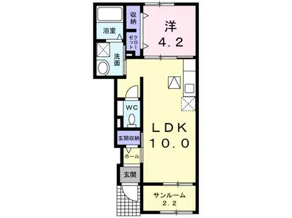 サニーレジデンスXII(1LDK/1階)の間取り写真