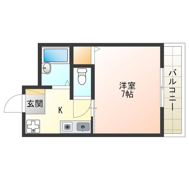 サンライズ(1K/2階)の間取り写真
