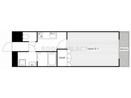 エスタシオン(1K/1階)の間取り写真