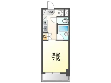 シーズンコート塩釜駅前(1K/3階)の間取り写真