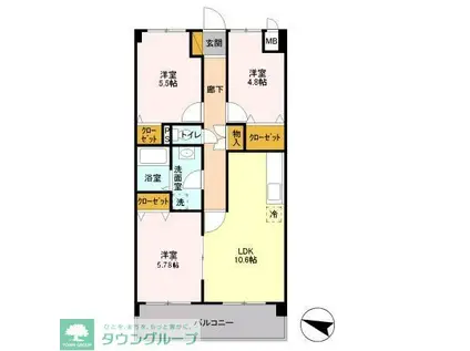 ヴァンヴェール(3LDK/2階)の間取り写真