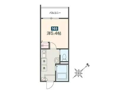 MELDIA新百合ヶ丘(1K/1階)の間取り写真