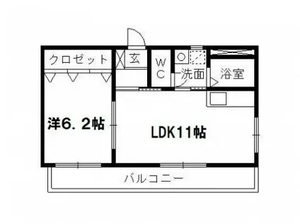 SHINKOマンション(1LDK/3階)の間取り写真