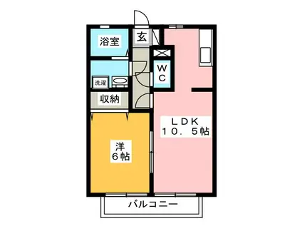 サニーコート(1LDK/2階)の間取り写真