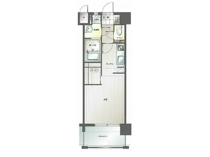 エンクレスト博多III(1K/2階)の間取り写真