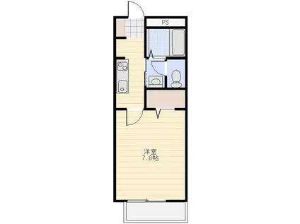 ベラオアゾ(1K/2階)の間取り写真