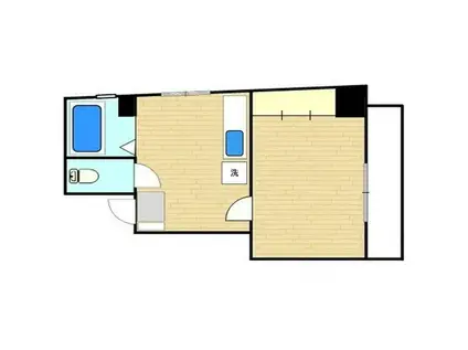 興和マンション(1DK/2階)の間取り写真