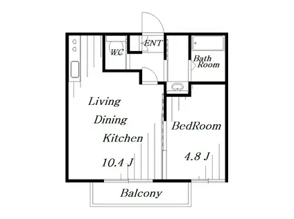 コネクトパーク2番館(1LDK/1階)の間取り写真