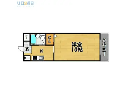 コスモマンション(1K/3階)の間取り写真