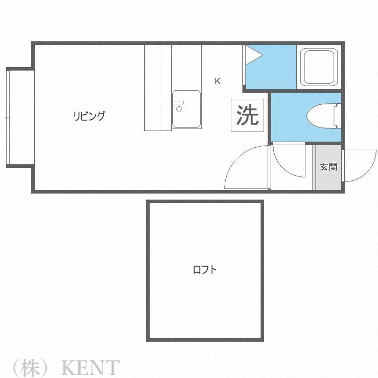 アヴィロード札幌(1DK/2階)の間取り写真