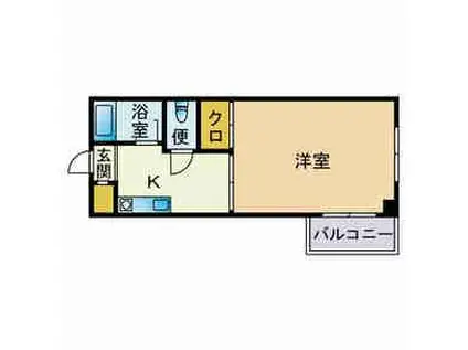 グラッツェ(ワンルーム/2階)の間取り写真