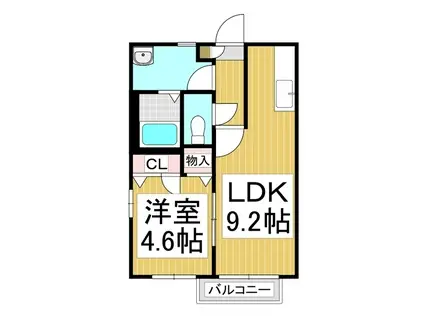プリエI(1LDK/1階)の間取り写真