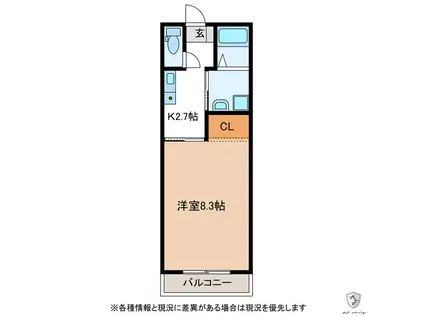 カーサオネスト金岡(1K/2階)の間取り写真