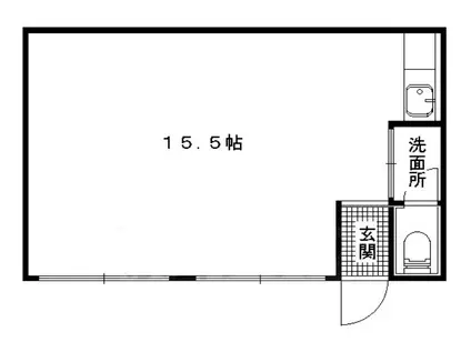 ハイツ西野山(ワンルーム/2階)の間取り写真