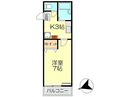 EUPHORIA SINCE2000(1K/1階)の間取り写真