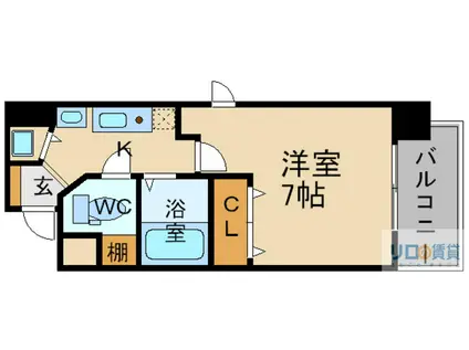 エコロジー宝塚レジデンス(1K/7階)の間取り写真