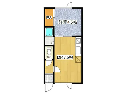 ブルーハイツ(1DK/2階)の間取り写真