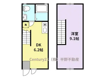 シャロム長栖 A棟(1DK/1階)の間取り写真