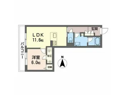 SHAMAISON GRACE(1LDK/2階)の間取り写真