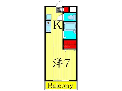 ファビュラス(1K/2階)の間取り写真