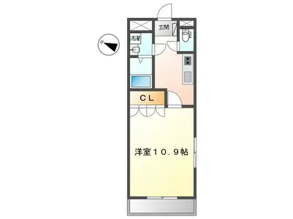 KS南山(1K/2階)の間取り写真