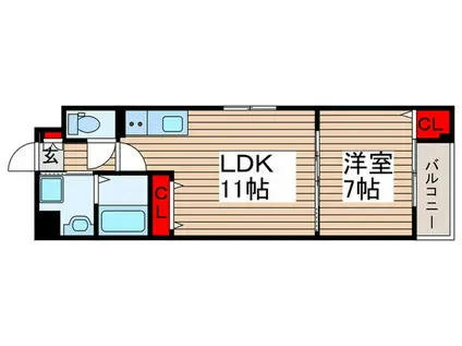 スアヴィス舎人(1LDK/1階)の間取り写真