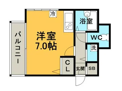 ダイナコート大博通(ワンルーム/8階)の間取り写真