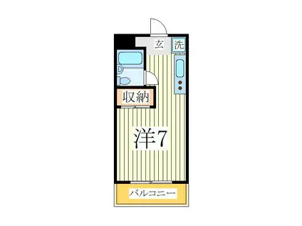 サンハイツ初石(1K/2階)の間取り写真