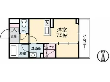 シャーメゾンステージ宇品東(ワンルーム/3階)の間取り写真