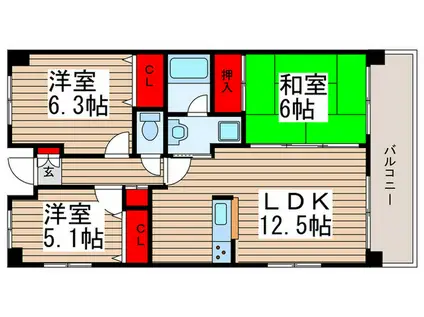 ラフィネ ネオ(3LDK/2階)の間取り写真