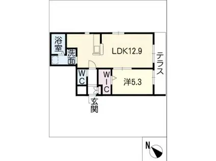 アジュールこいの坂(1LDK/1階)の間取り写真
