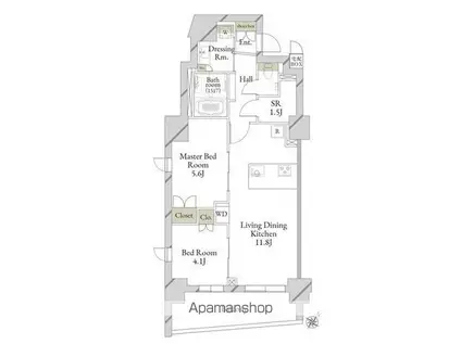 LIVECASA文京千石(2SLDK/7階)の間取り写真
