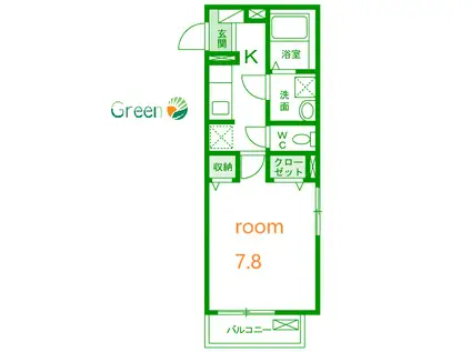 アグリーアブルVII(1K/1階)の間取り写真