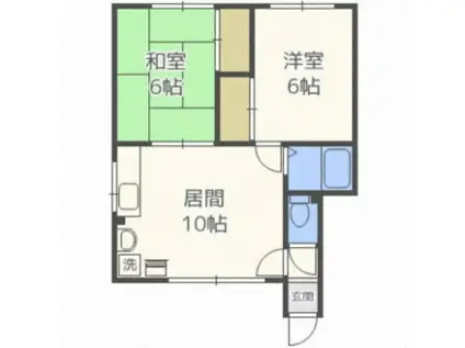 Uレジデンス望来 III(2LDK/1階)の間取り写真