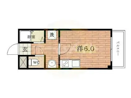 CASA DI SIENA(ワンルーム/2階)の間取り写真