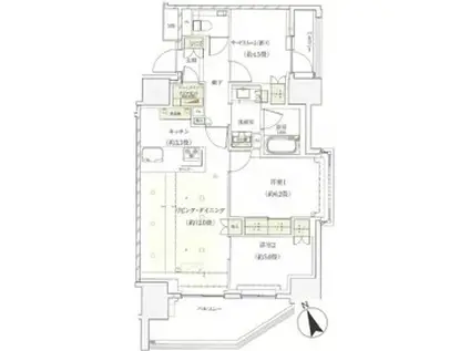 駒込   スカイツリービュー 住環境良好(3LDK/6階)の間取り写真